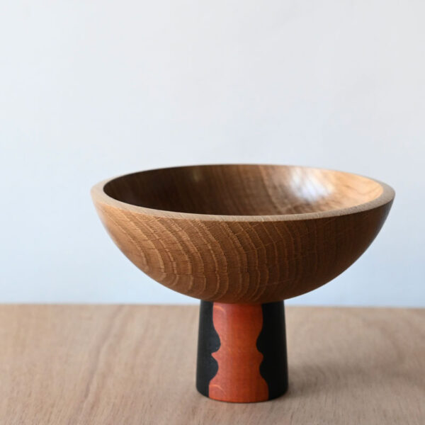 large oak pedestal bowl