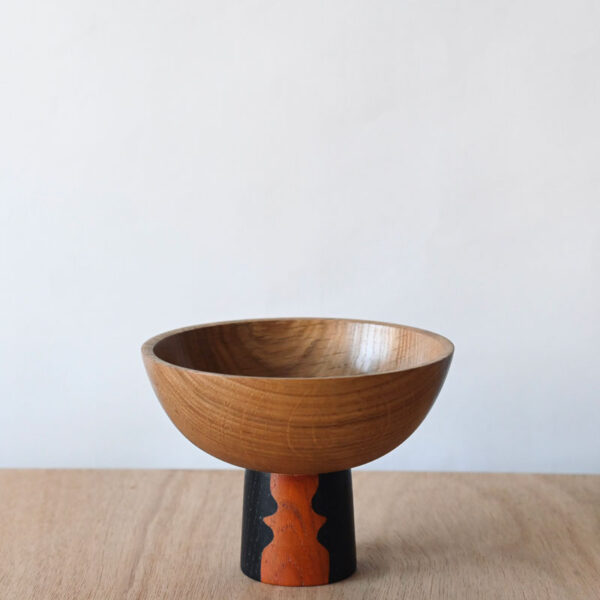 Small Oak Pedestal Bowl